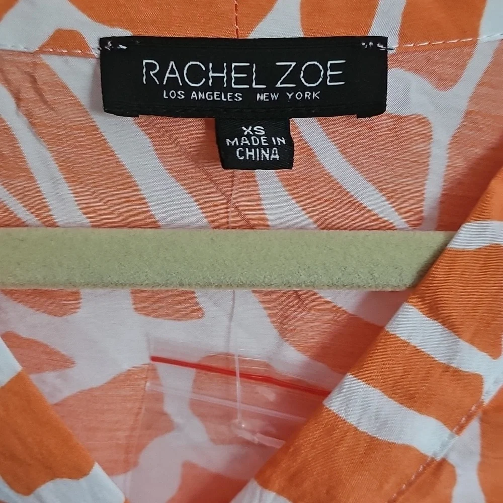 NWOT Rachel Zoe Vibrant Orange Patterned Dress - Picture 3 of 6